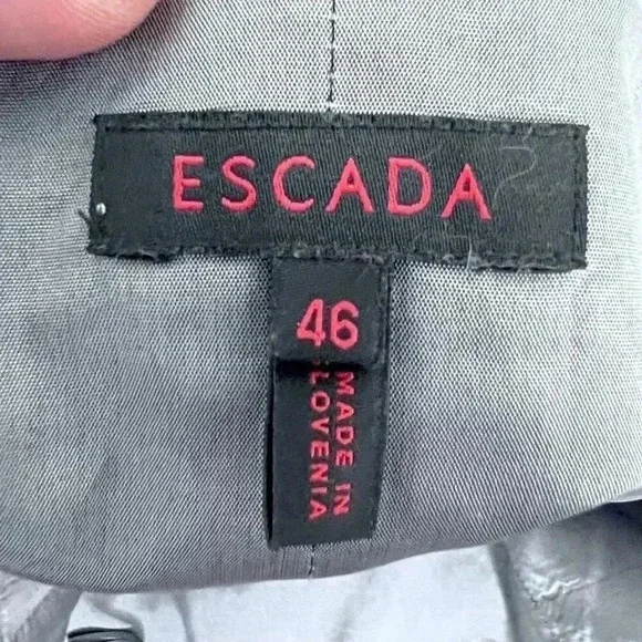 SOLD Vintage Escada Grey Wool and Silk Pencil Skirt Women's Size 16 US Office - Picture 7 of 10